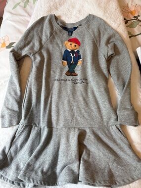 Polo by Ralph Lauren Grey Bear Graphic Kids Pajama Nightgown